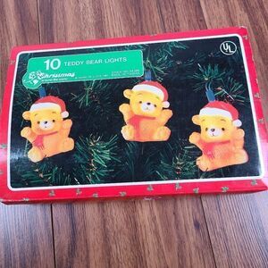 Vintage Christmas Bear String Light In Original Box Unused Still Work! 1987